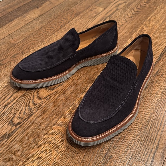 Johnston & Murphy Jameson Perfed Venetian, Navy Italian Suede, Size 11 - Picture 2 of 7